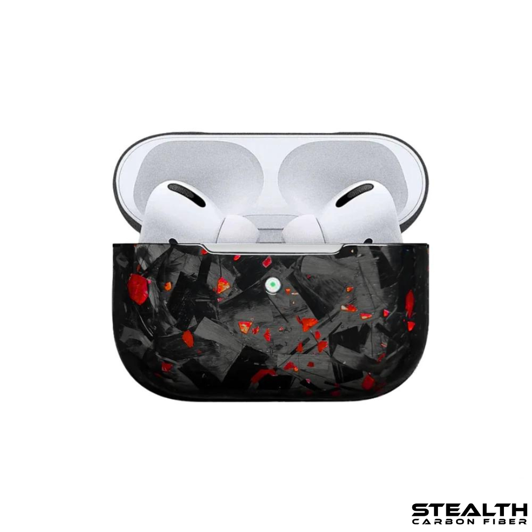 Real Red Forged Carbon Airpod Case