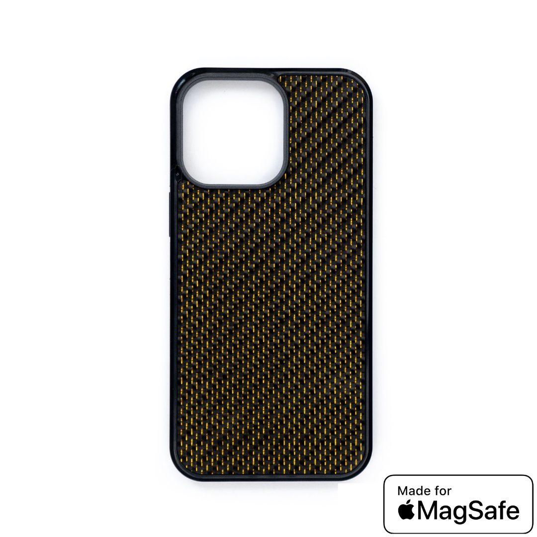 iPhone ClassicArmor™ Series Case - Gold Carbon with MagSafe